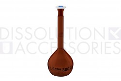 PSVOLFLK-03A-Dissolution-Accessories-Volumetric-Flask-300mL-Amber-Glass-Temperature-@20°C-Class A